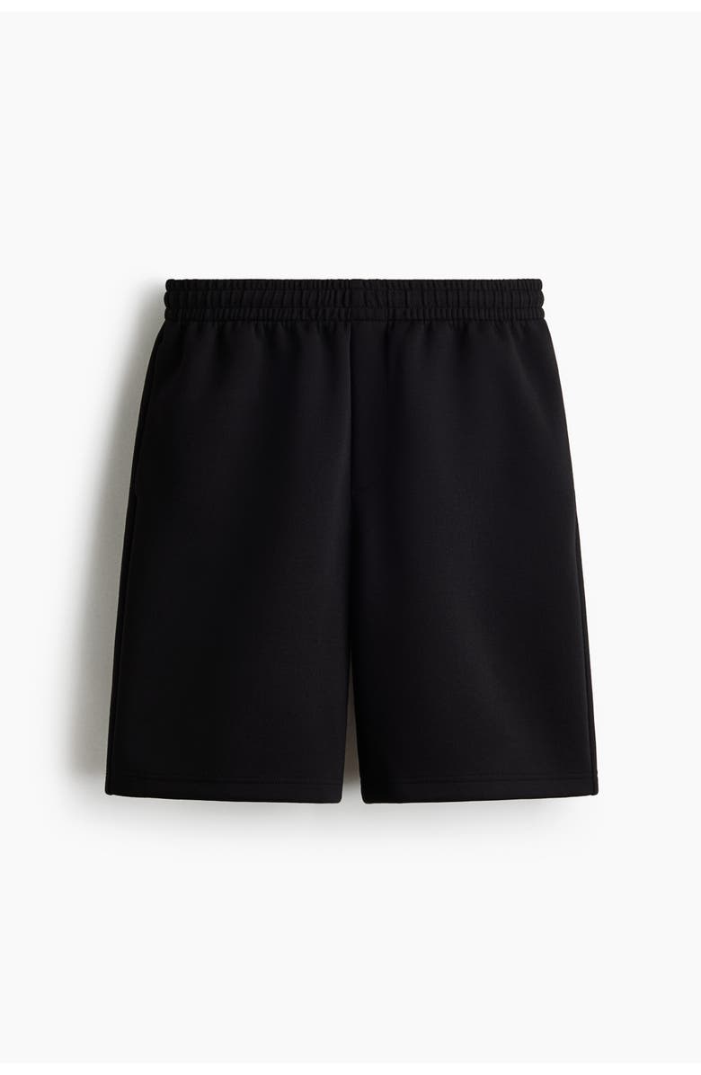 H&M Relaxed Fit Interlock Shorts, Main, color, Black
