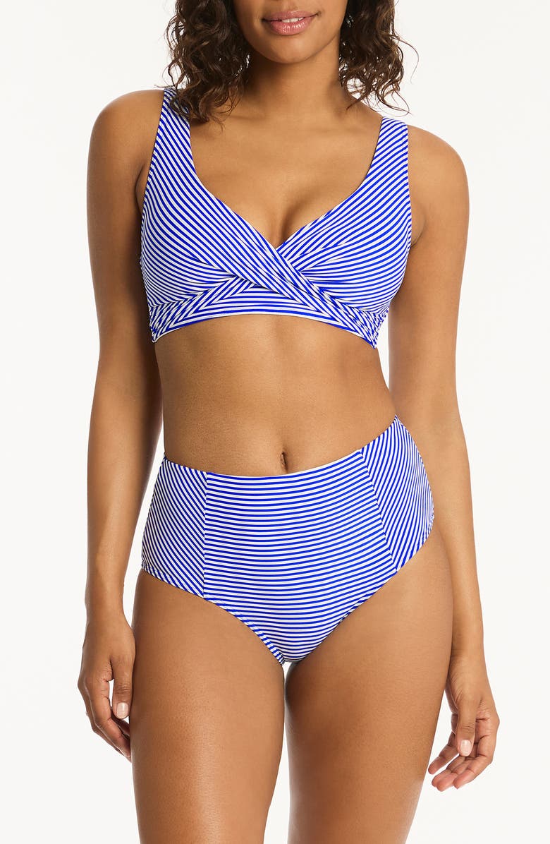 Sea Level Varsity Cross Front Bikini Top, Main, color,