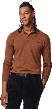 Aubin Chapel Merino Long Sleeve Polo