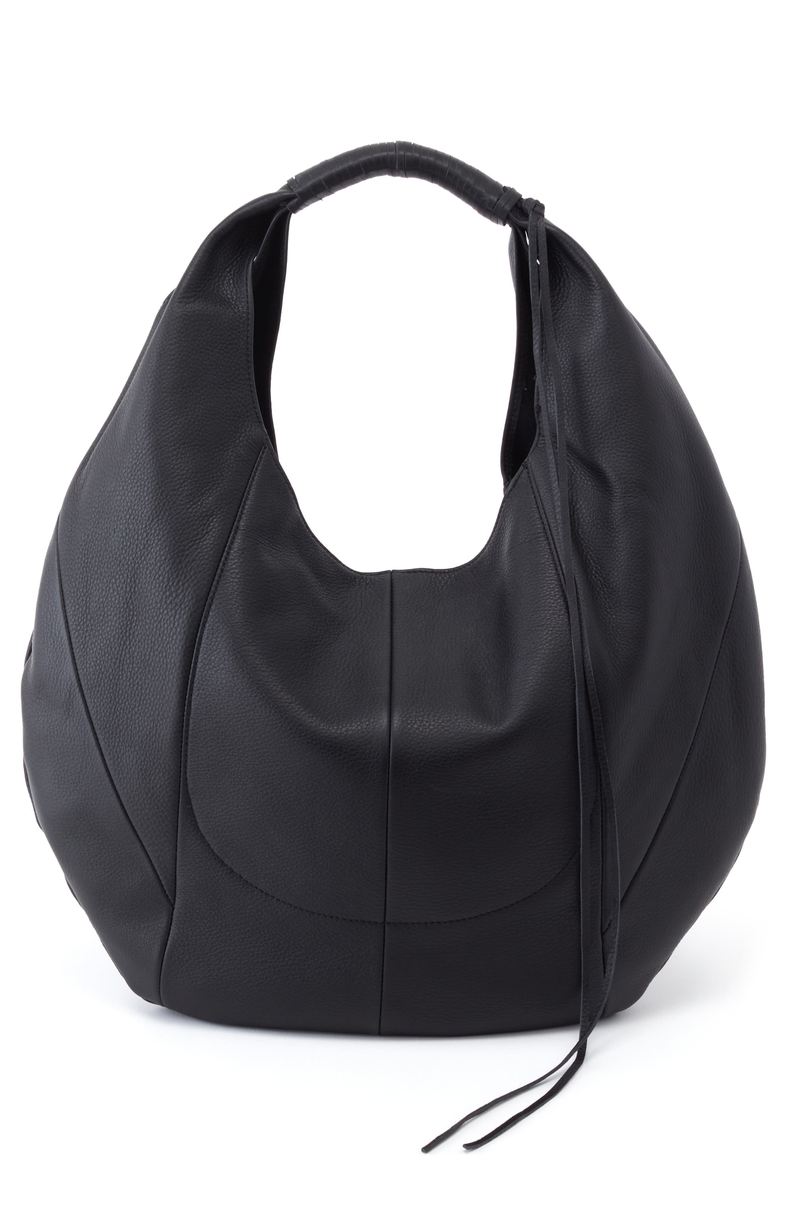 Eclipse Medium Leather Shoulder Bag, Main, color, BLACK