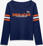 FANATICS Women's Fanatics Navy Denver Broncos Team First Coverage Scheme Lace-Up Long Sleeve T-Shirt