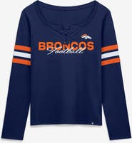 FANATICS Women's Fanatics Navy Denver Broncos Team First Coverage Scheme Lace-Up Long Sleeve T-Shirt