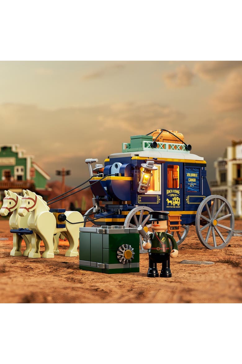 Western Treasure Stagecoach Lighting Building Set Model OW307S, Alternate, color, Multicolor