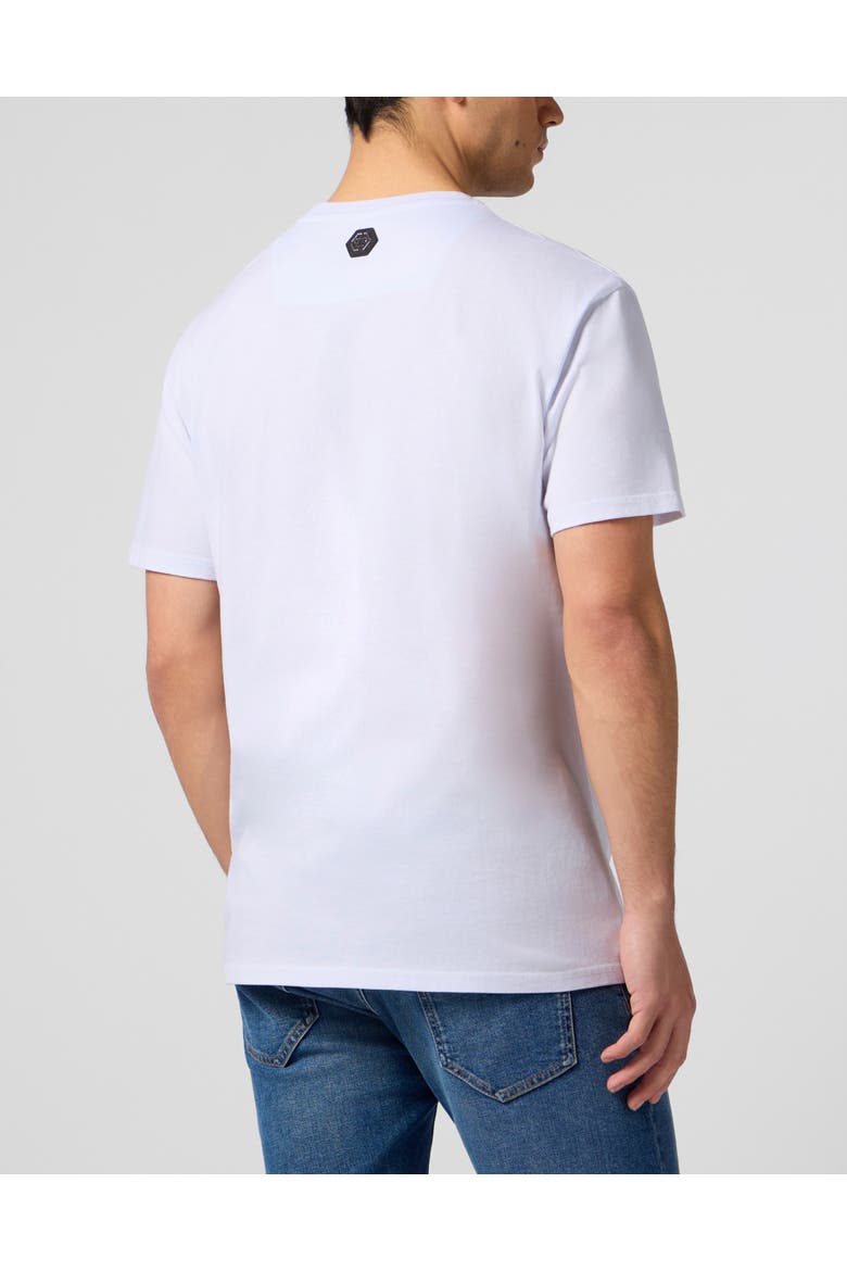 Round Neck T-Shirt Crown Stones Men, Alternate, color, white