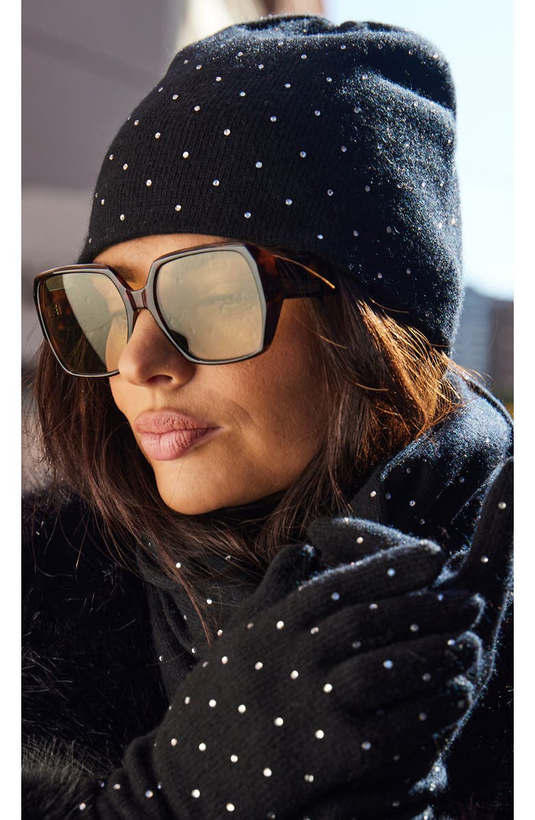 Generation Love Norah Crystal Beanie, Alternate, color, Black