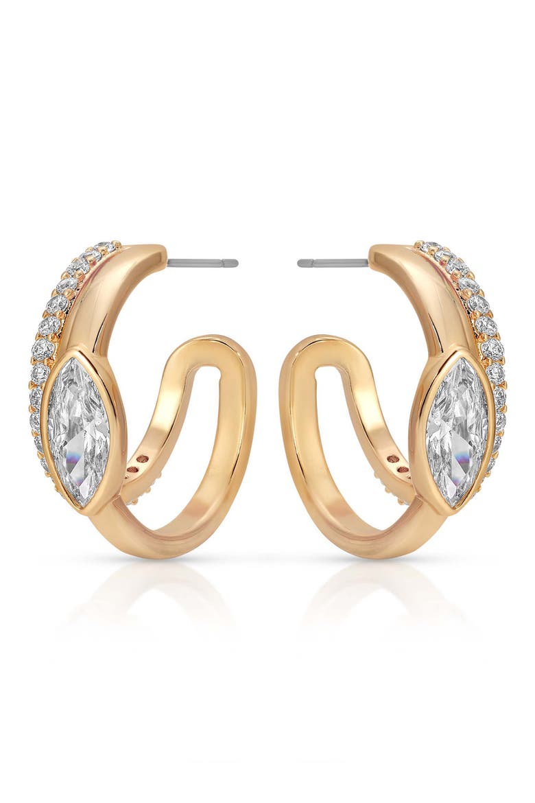 Marquise Double Hoop Earrings, Alternate, color, CLEAR