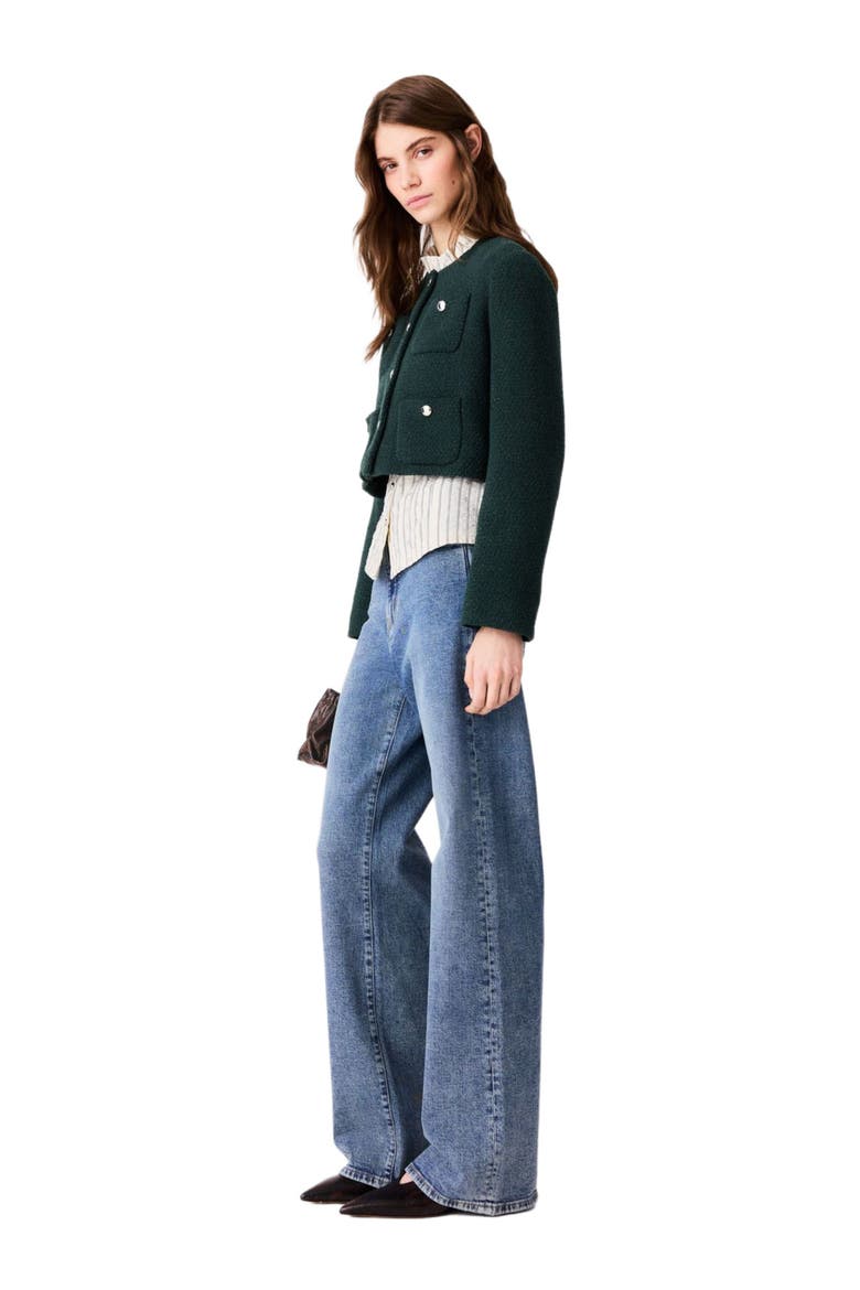 Short tweed jacket, Alternate, color, Bottle green