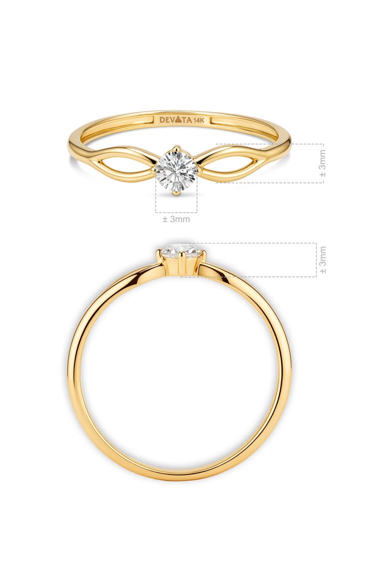 Love Knot Ring in 14K Gold, 3mm, Alternate, color, Gold
