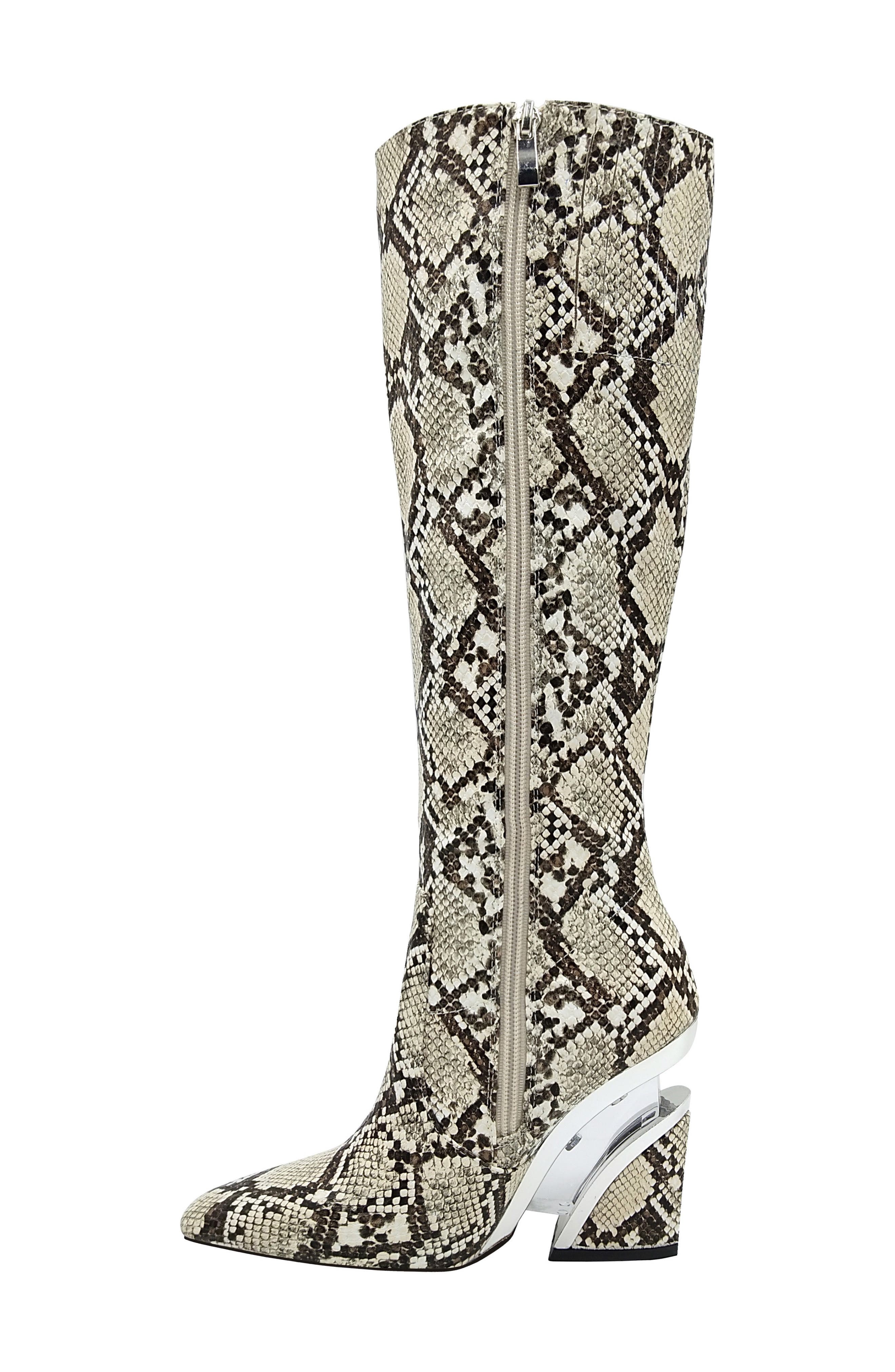 Viva Snake-Embossed Knee High Boot, Alternate, color, NATURAL SNAKE