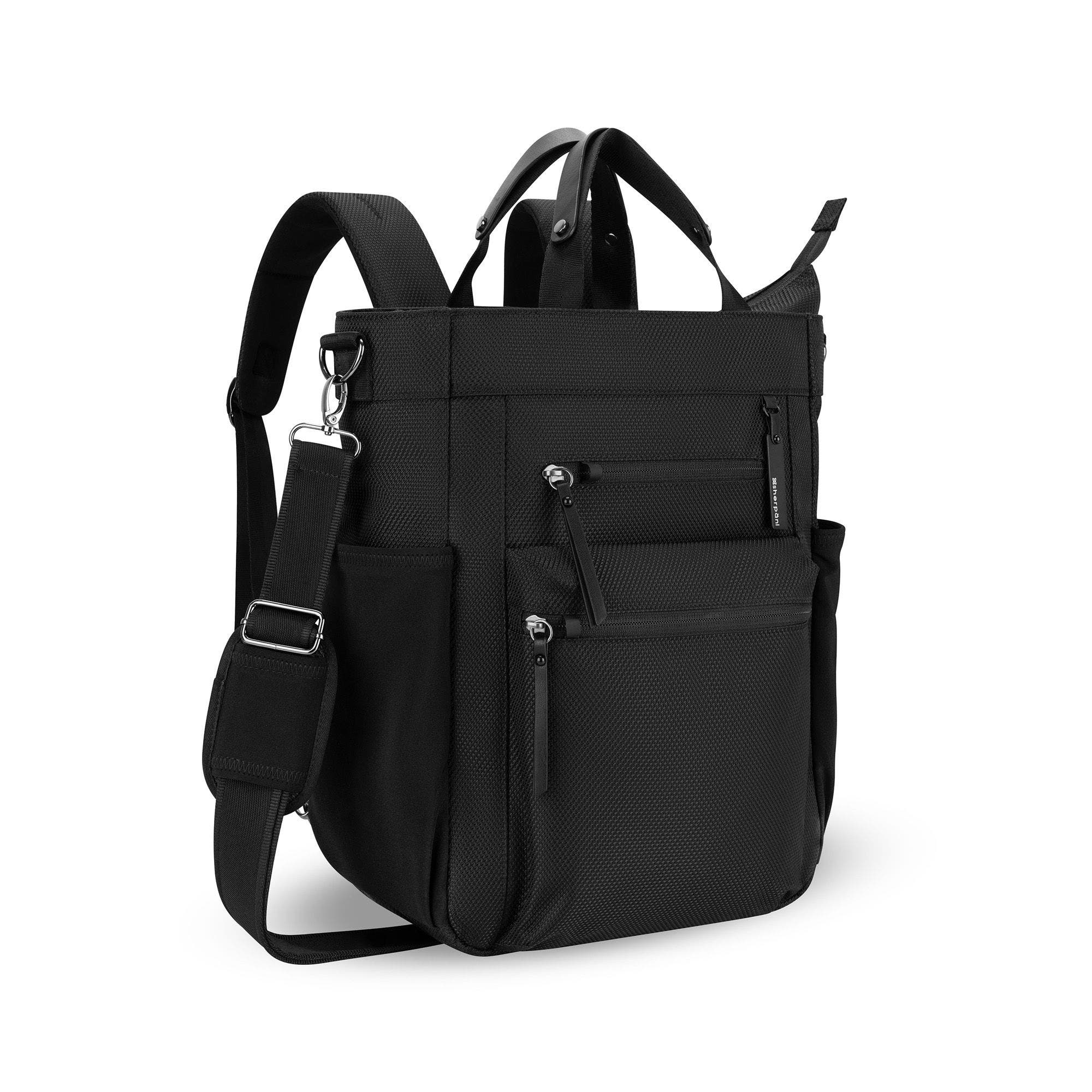 Sherpani 2 piece set Soleil Anti Theft Convertible Backpack & Meridian 22 Inch Carry On Luggage, Alternate, color, Carbon/Black