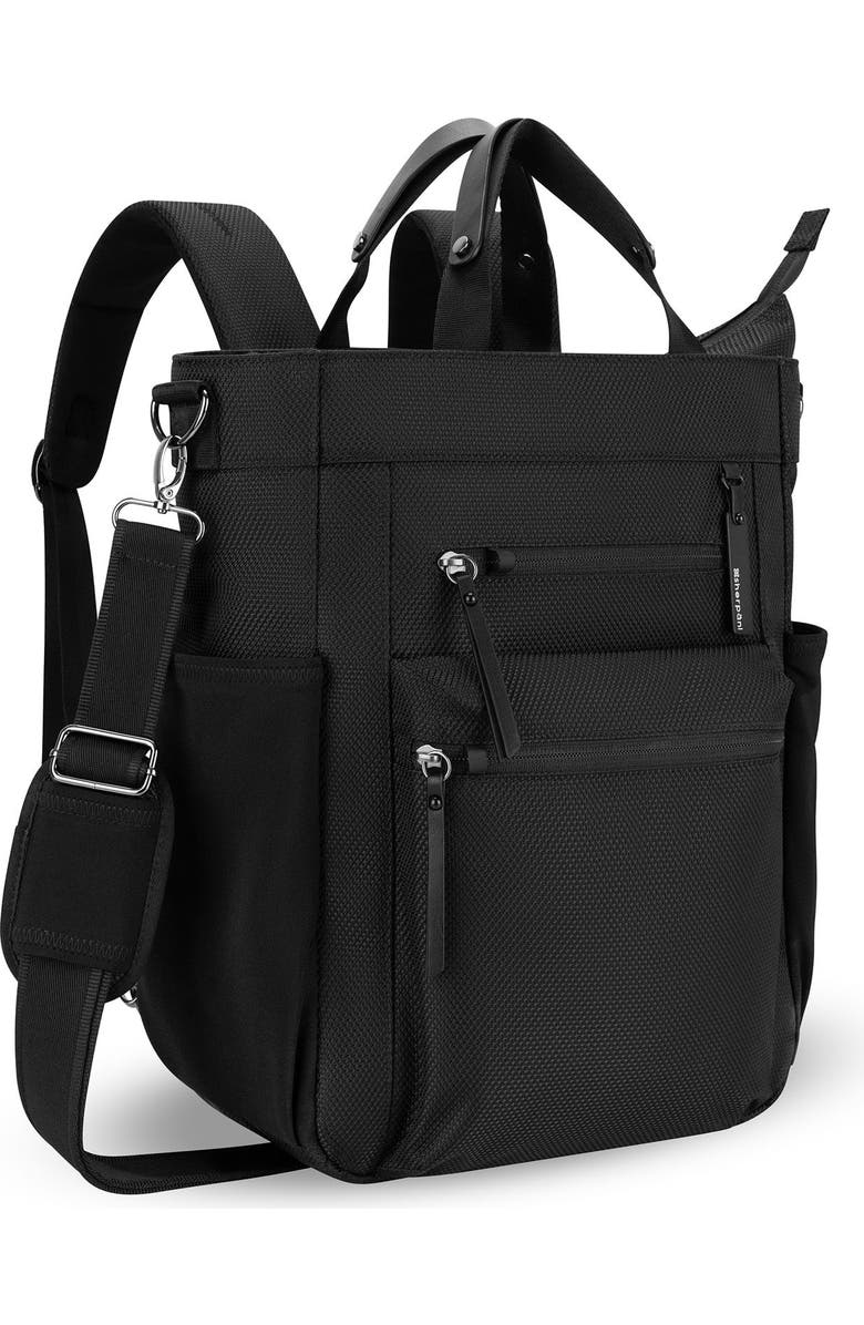 Sherpani 2 piece set Soleil Anti Theft Convertible Backpack & Meridian 22 Inch Carry On Luggage, Alternate, color, Carbon/Black