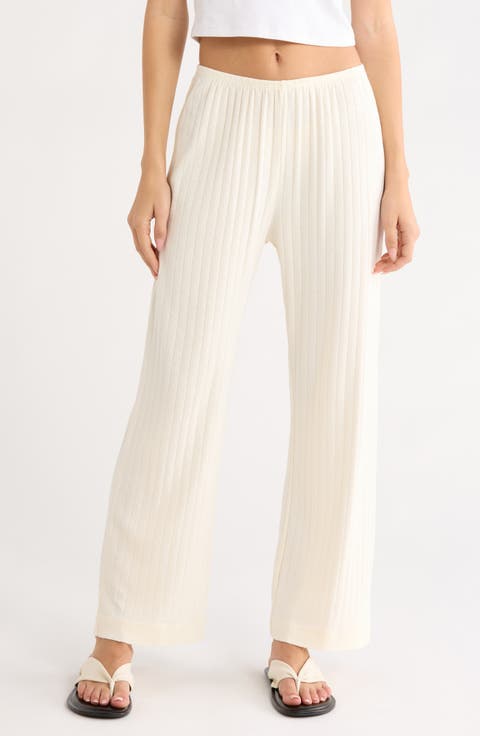 The Pointelle Simple Organic Cotton Crop Pants
