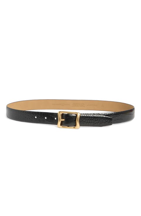 Tana Croc Embossed Leather Belt