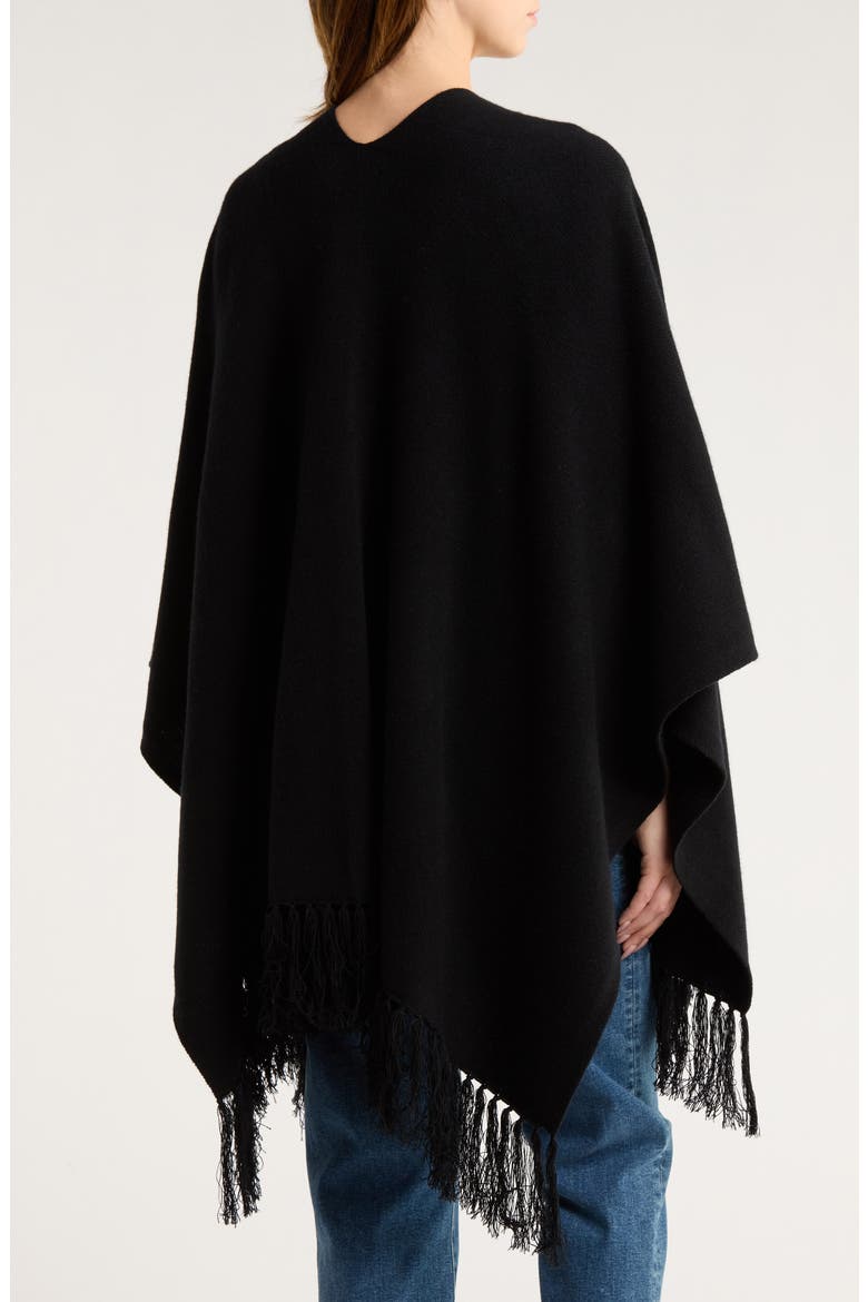 Wool & Cashmere Ruana, Alternate, color, BLACK