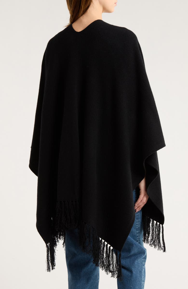 Chan Luu Wool & Cashmere Ruana, Alternate, color, Black