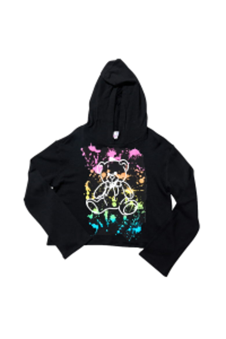 Crop sweatshirt with screen - Little kid, Alternate, color, Black Paint