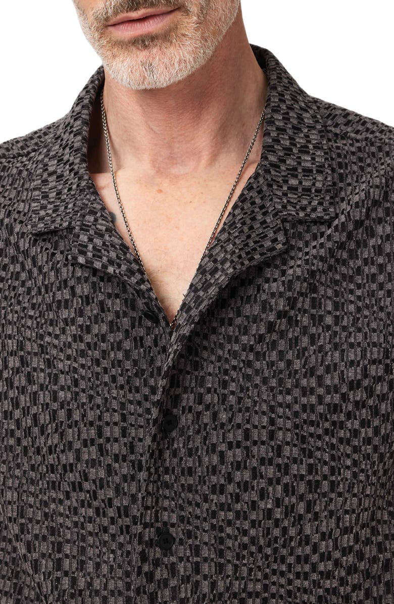 John Varvatos Cillian Camp Shirt, Alternate, color, Black