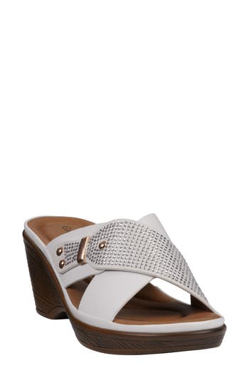 Gc Shoes Ash Comfort Wedge Sandal In White