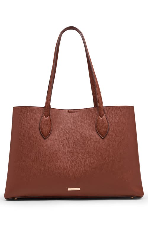 Anne Klein Double Compartment Tote Bag With Pouch In Brown