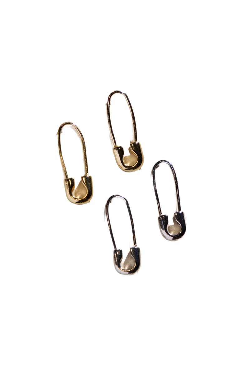 Safety Pin Threader Earrings, Alternate, color, Silver