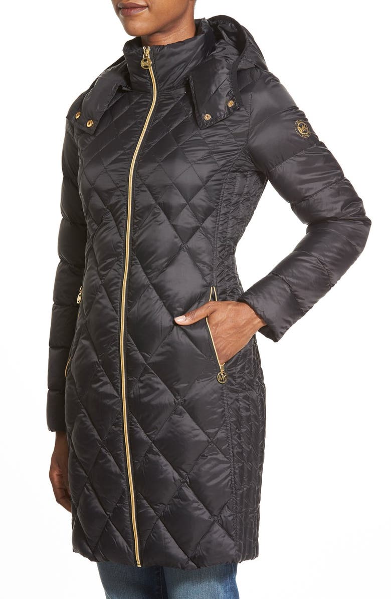 MICHAEL Michael Kors Packable Diamond Quilted Down Coat, Alternate, color, 