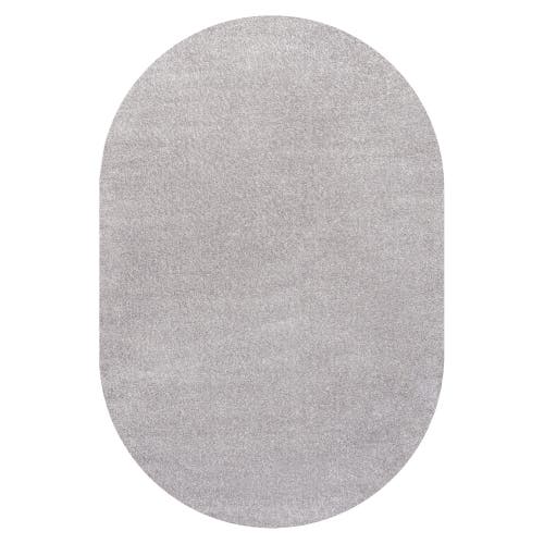 Jonathan Y Haze Solid Low-pile Oval Area Rug In Slate-grey