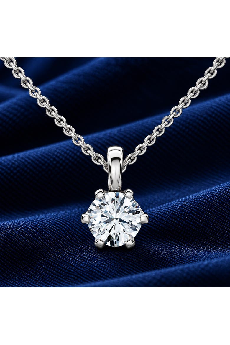 1/4ct Round Solitaire Brilliant Cut Lab Grown Diamond Pendant 18" Necklace, Alternate, color, White Gold