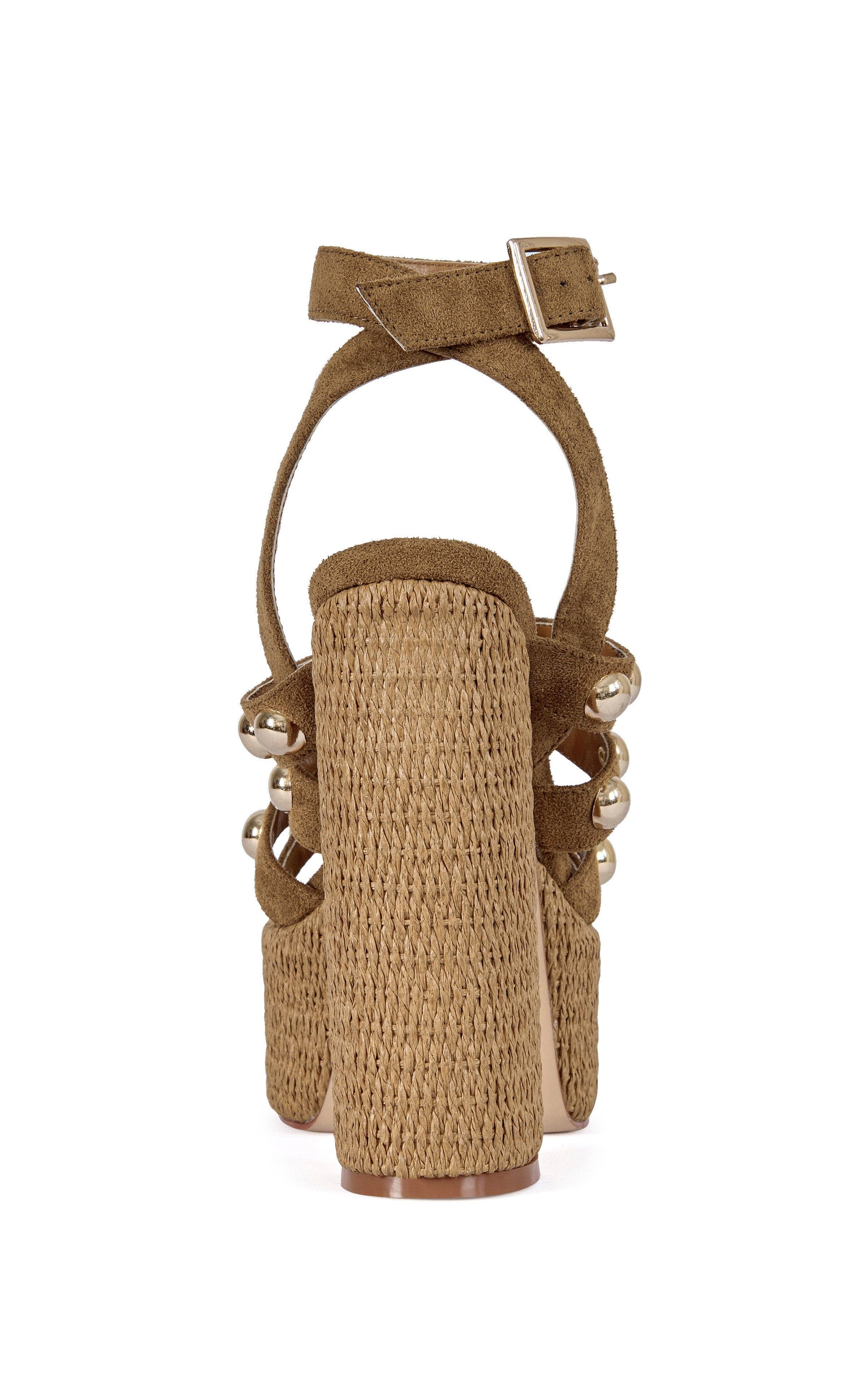 AZALEA WANG Yara Block Sandal, Alternate, color, Brown