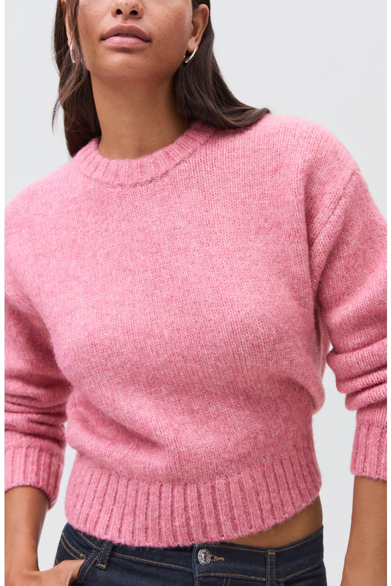 Marled Crewneck Sweater, Main, color, NEON PINK