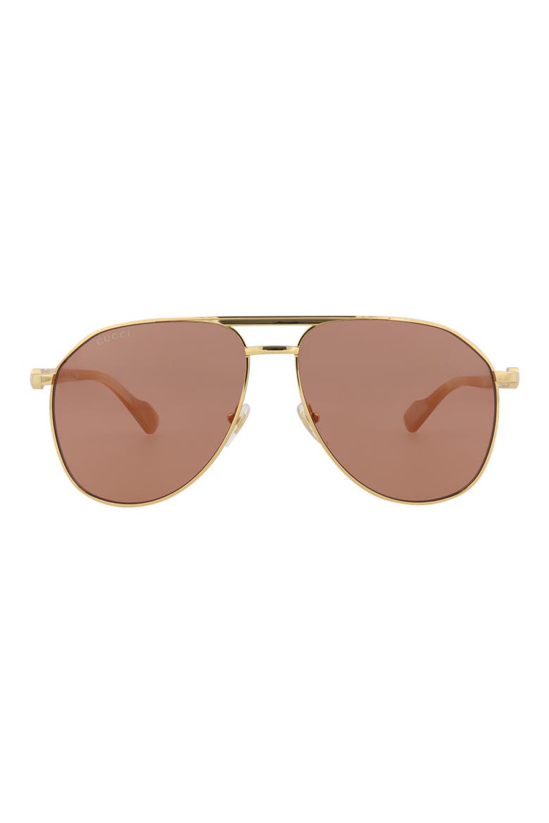 59mm Navigator Sunglasses, Main, color, GOLD GOLD BROWN
