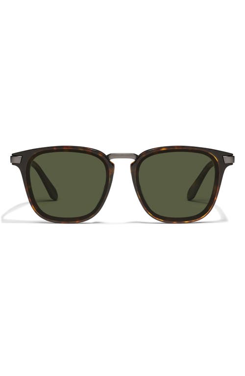 Quay Australia Jackpot Remixed 48mm Polarized Round Sunglasses in Tortoise /Green Polarized 