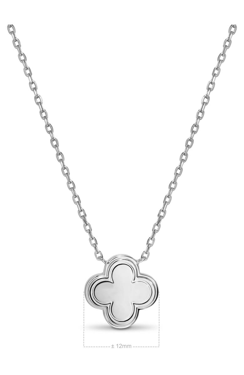 DEVATA Clover Necklace in Rhodium Plated Sterling Silver, Alternate, color, Silver
