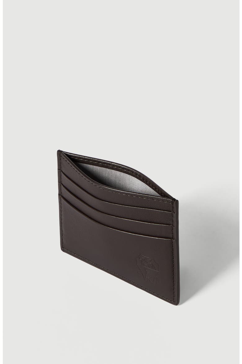 Smooth calfskin card holder, Alternate, color, Brown