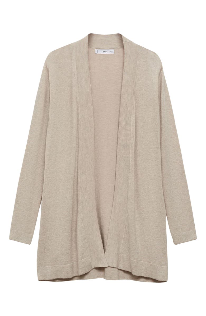 MANGO Longline Cardigan, Alternate, color, Sand