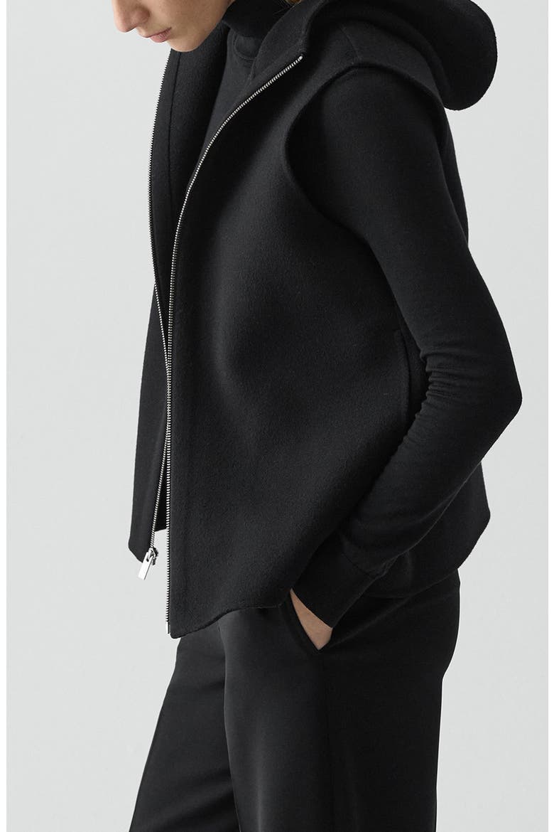 Wool & Cashmere Hooded Vest, Alternate, color, BLACK - 001
