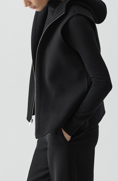 Theory New Divide Wool Hooded Vest In Black