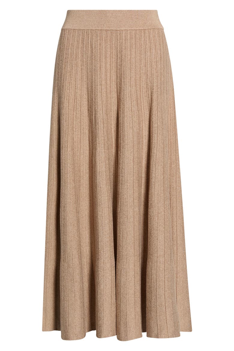 Kimiko Rib Midi Skirt, Alternate, color, BEIGE MARL
