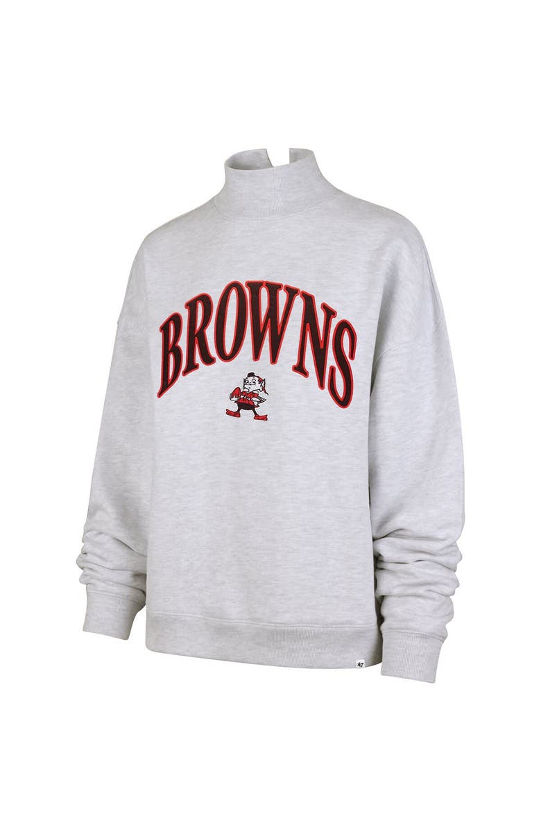 '47 Women's '47 Heather Gray Cleveland Browns Vantage Mock Neck Pullover Sweatshirt, Alternate, color, Heather Gray