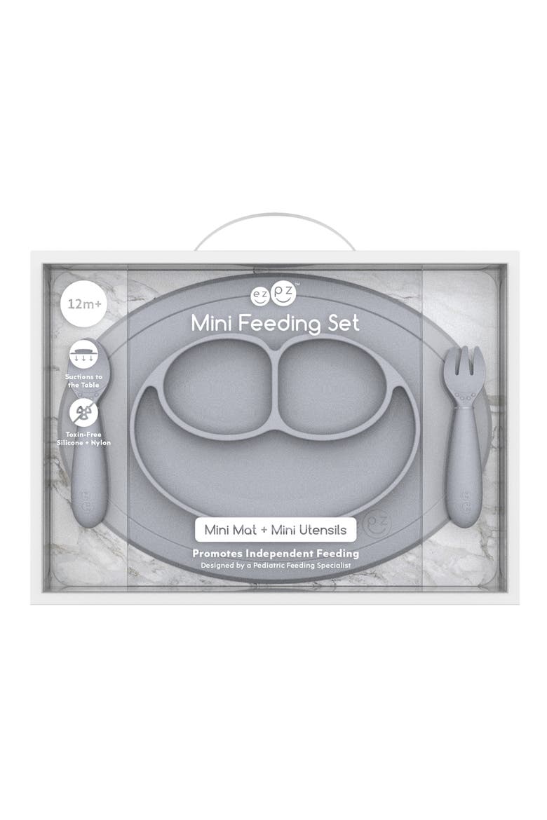 Mini Feeding Set, Alternate, color, PEWTER