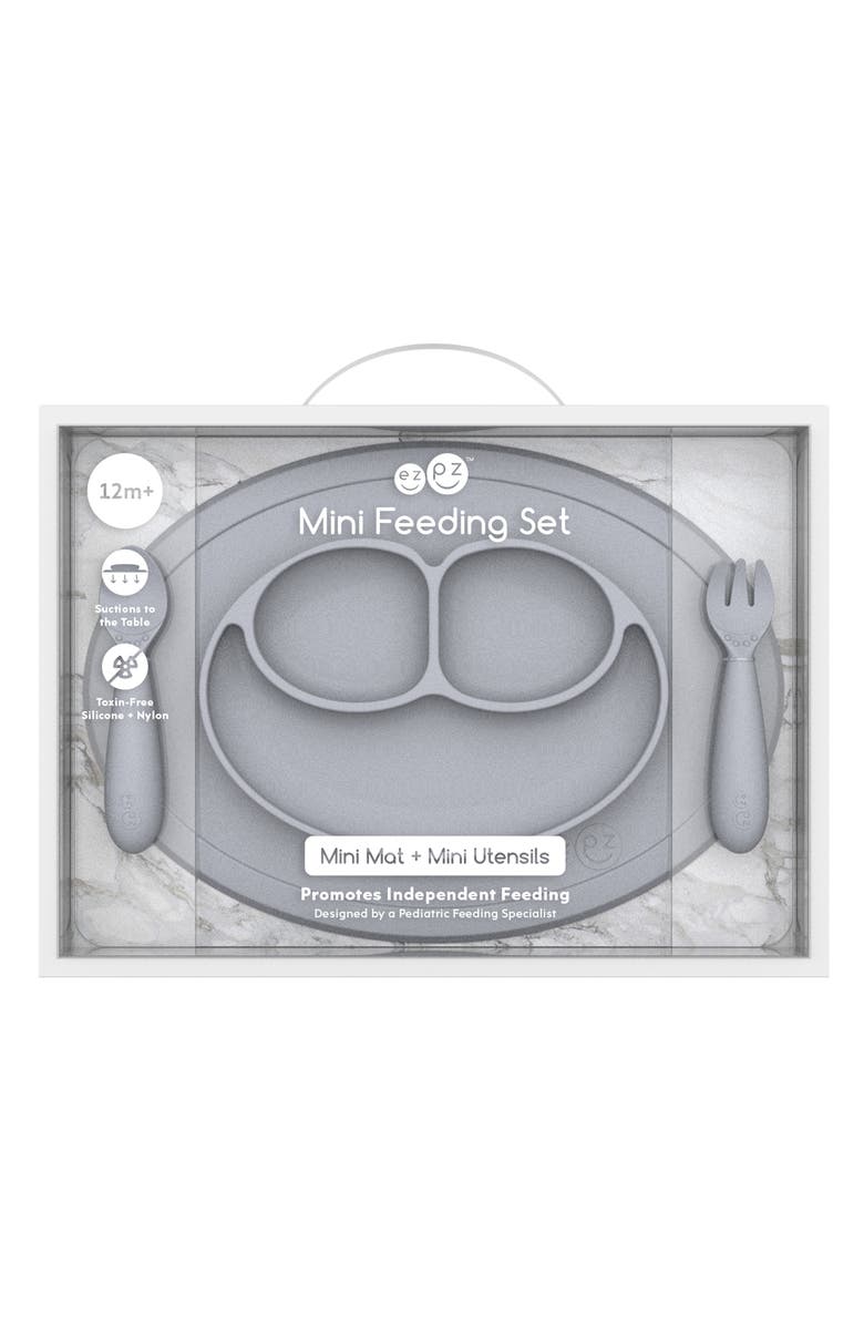 ezpz Mini Feeding Set, Alternate, color, Pewter