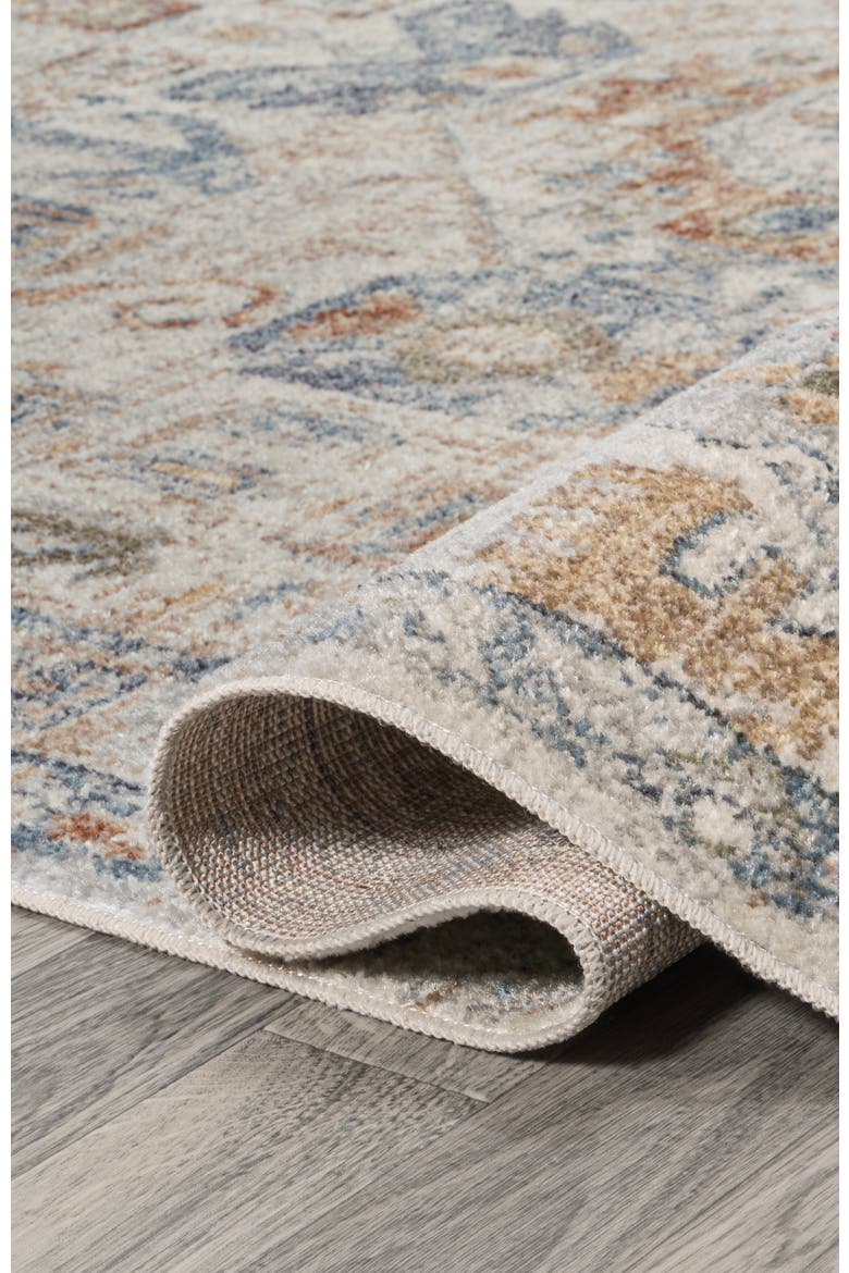 Shaemus Bohemian Medallion Low-Pile Machine-Washable Area Rug, Alternate, color, Cream/Terra