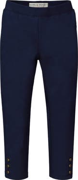 Hope & Henry Girls' Button Cuff Ponte Pant, Toddler