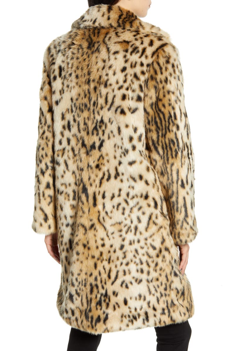 cupcakes and cashmere Jericho Leopard Faux Fur Coat, Alternate, color,