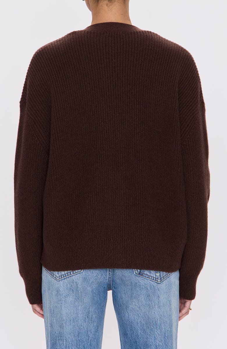 Pistola Orla Rib Cardigan, Alternate, color, Chocolate