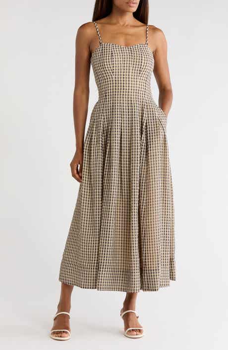 Aster Gingham Fit & Flare Dress