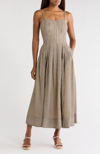 Rebecca Taylor Aster Gingham Fit & Flare Dress in Blue Combo at Nordstrom Rack, Size 2