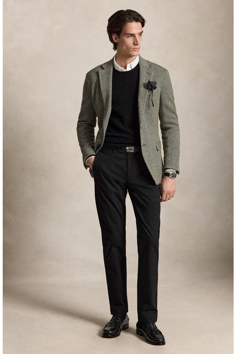 Wool & Cashmere Cable-Knit Sweater, Alternate, color, BLACK