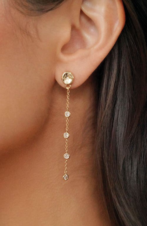 Ettika Dainty Dream Cubic Zirconia Linear Drop Earrings In Gold