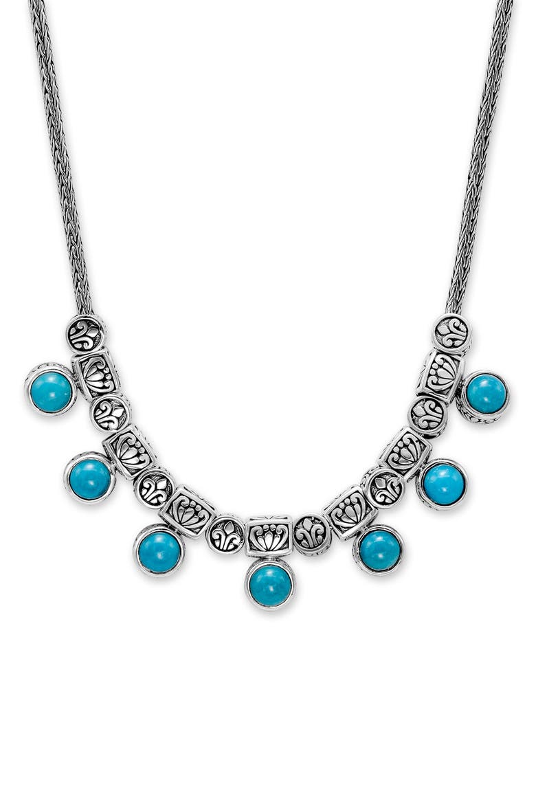 Sterling Silver Turquoise Statement Necklace, Main, color, BLUE