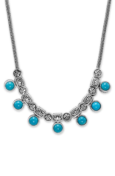 Sterling Silver Turquoise Statement Necklace